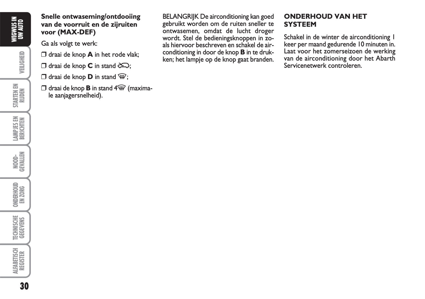 2008-2016 Abarth 500 Owner's Manual | Dutch