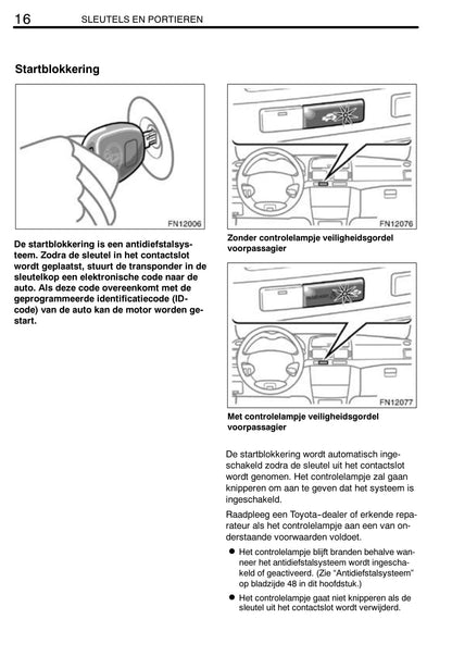 2006-2008 Toyota Avensis Owner's Manual | Dutch