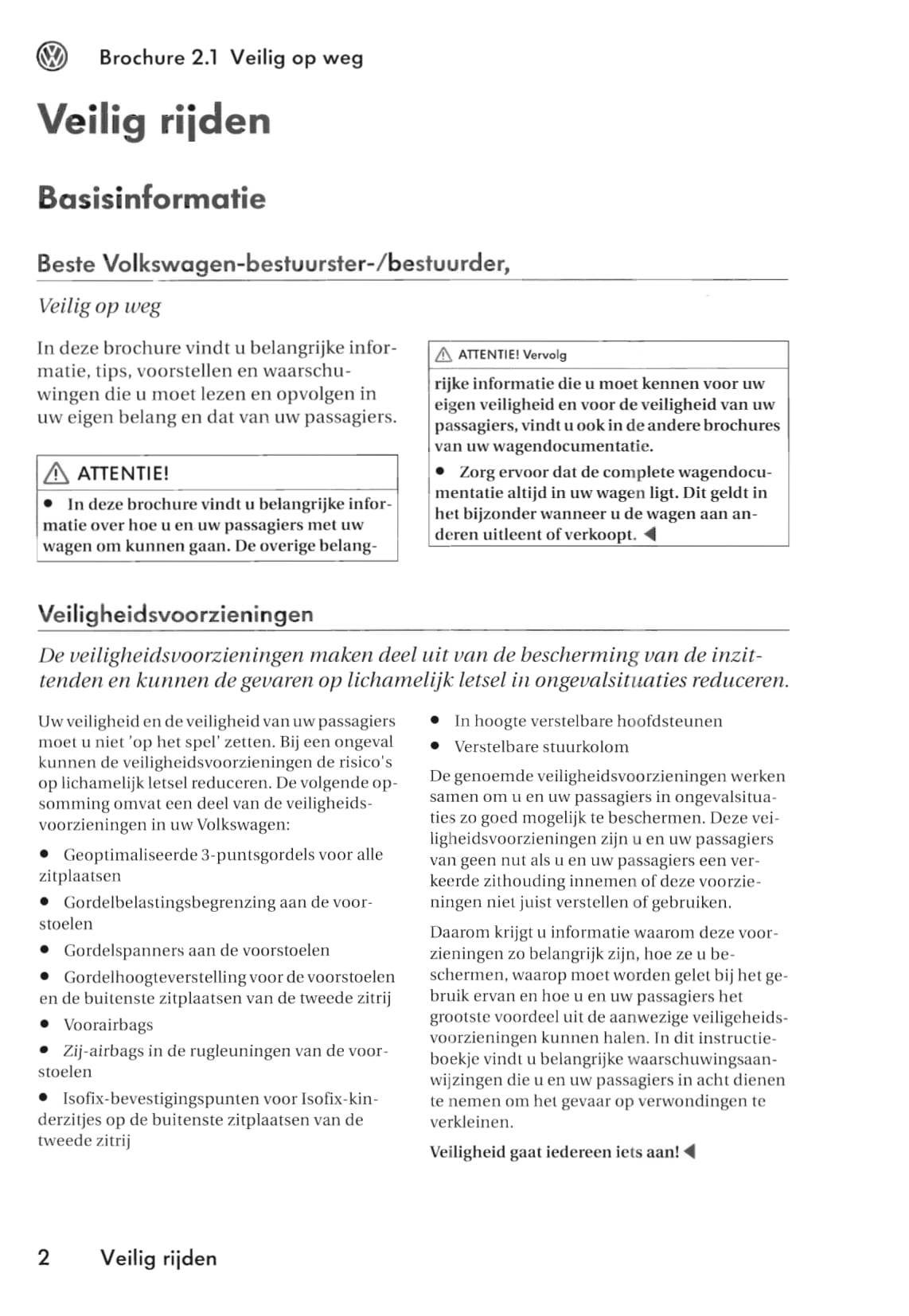 2004-2010 Volkswagen Caddy Owner's Manual | Dutch