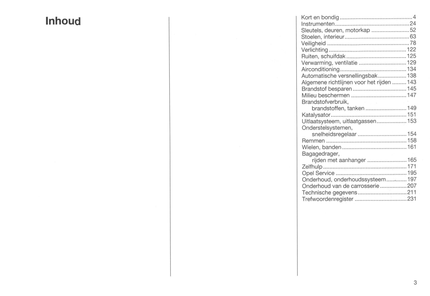 1999-2001 Opel Zafira Owner's Manual | Dutch