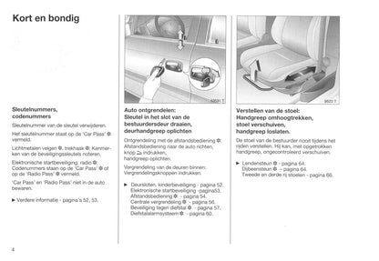 1999-2001 Opel Zafira Owner's Manual | Dutch