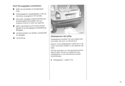 1999-2001 Opel Zafira Owner's Manual | Dutch