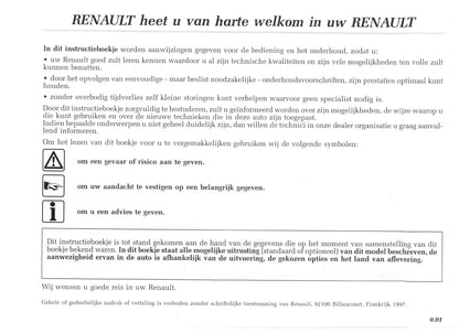 1997-1998 Renault Mégane Cabrio Bedienungsanleitung | Niederländisch