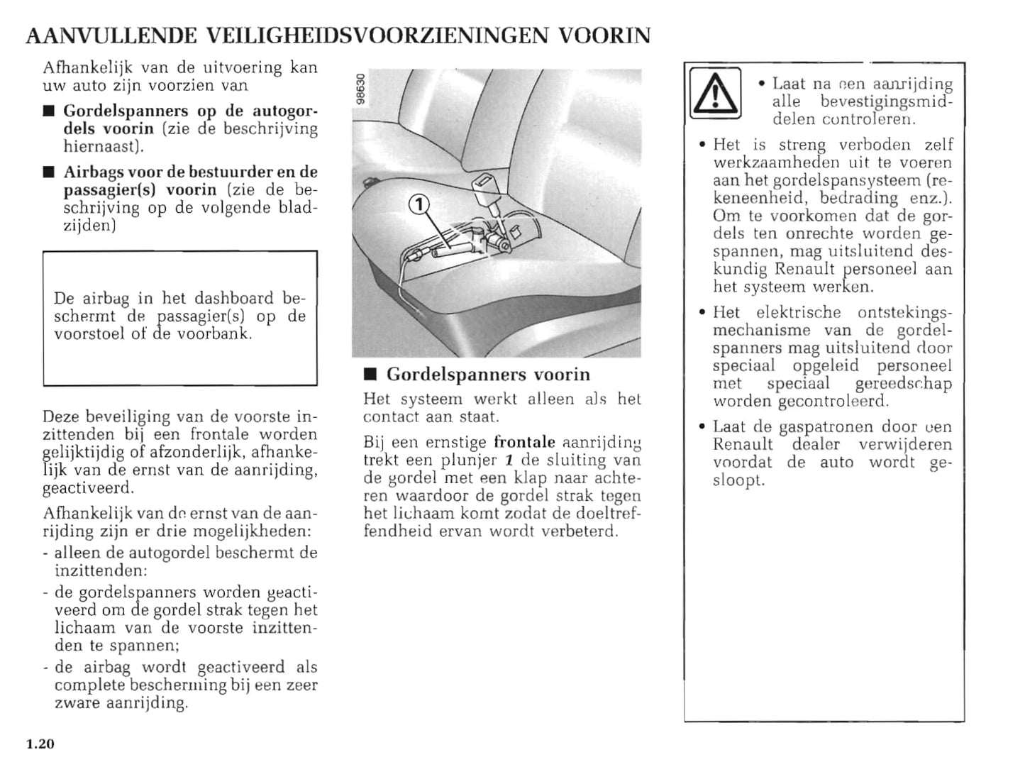 1999-2000 Renault Master Owner's Manual | Dutch