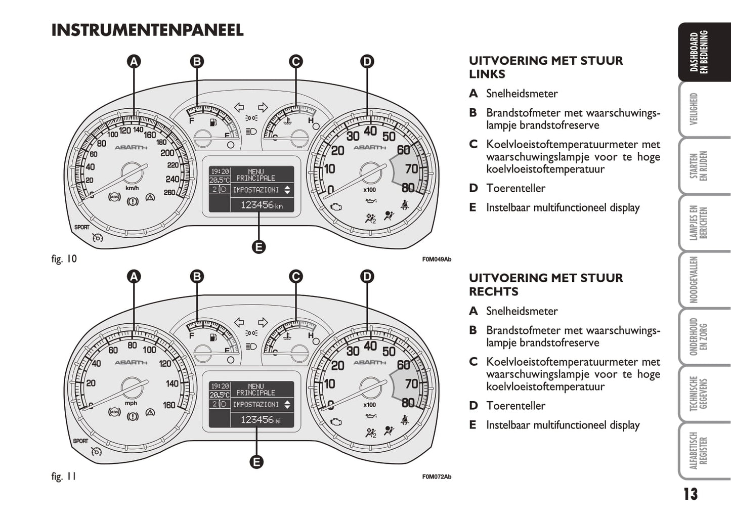 2007-2010 Abarth Grande Punto Bedienungsanleitung | Niederländisch