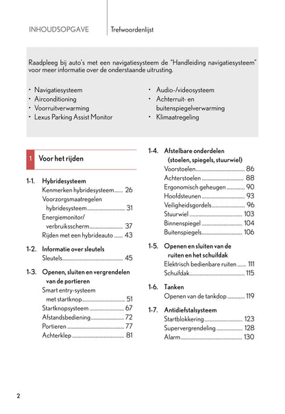 2011-2012 Lexus CT 200h Owner's Manual | Dutch