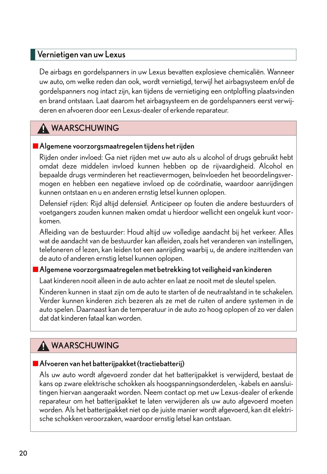 2011-2012 Lexus CT 200h Owner's Manual | Dutch