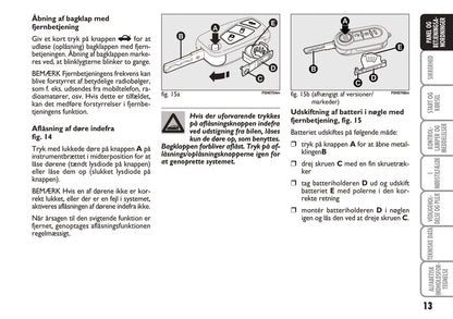 2010-2011 Fiat Idea Owner's Manual | Dansk