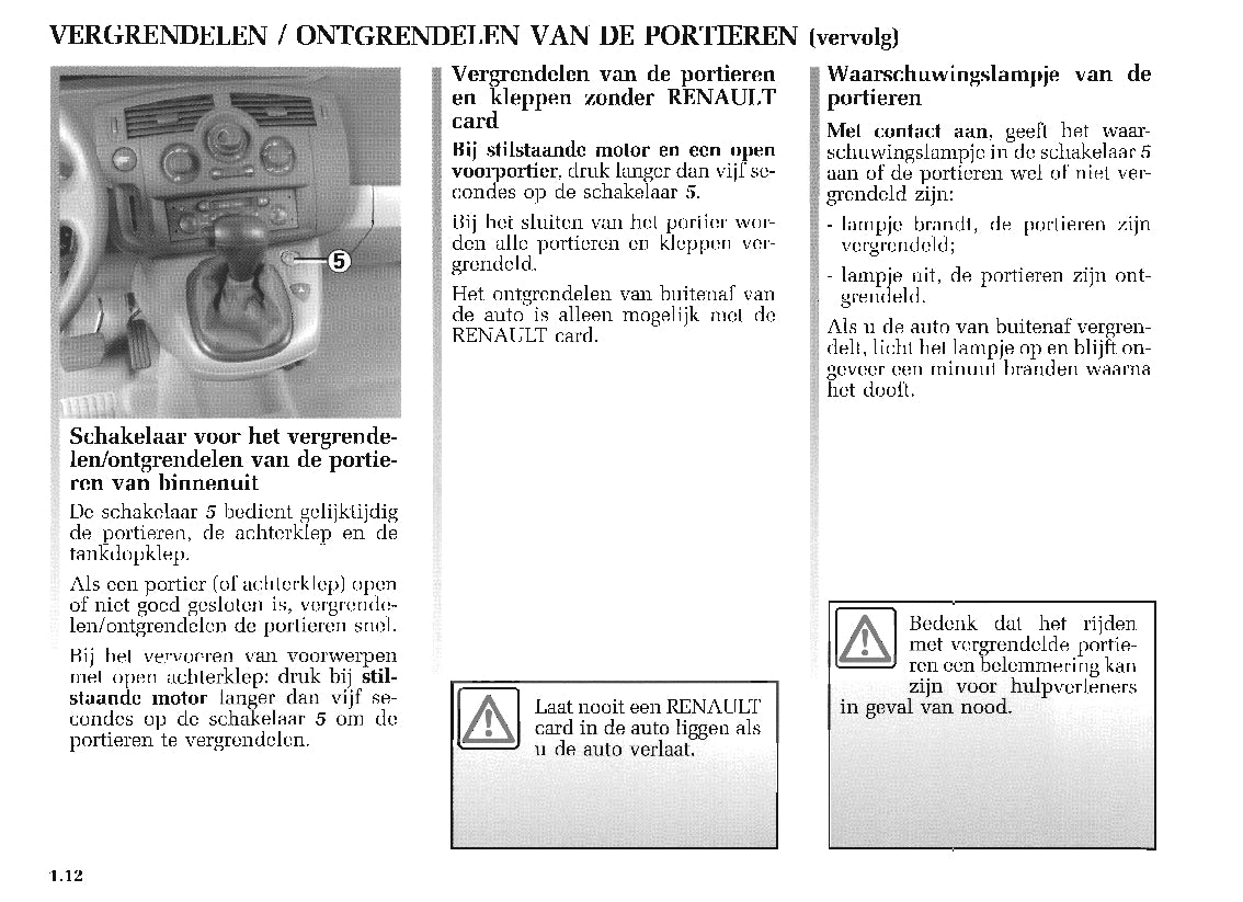 2003-2004 Renault Scenic Owner's Manual | Dutch