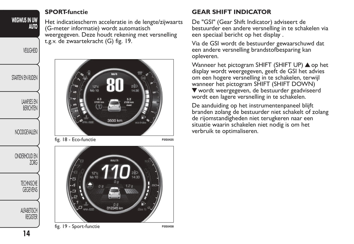 2015-2016 Fiat 500/500C Owner's Manual | Dutch