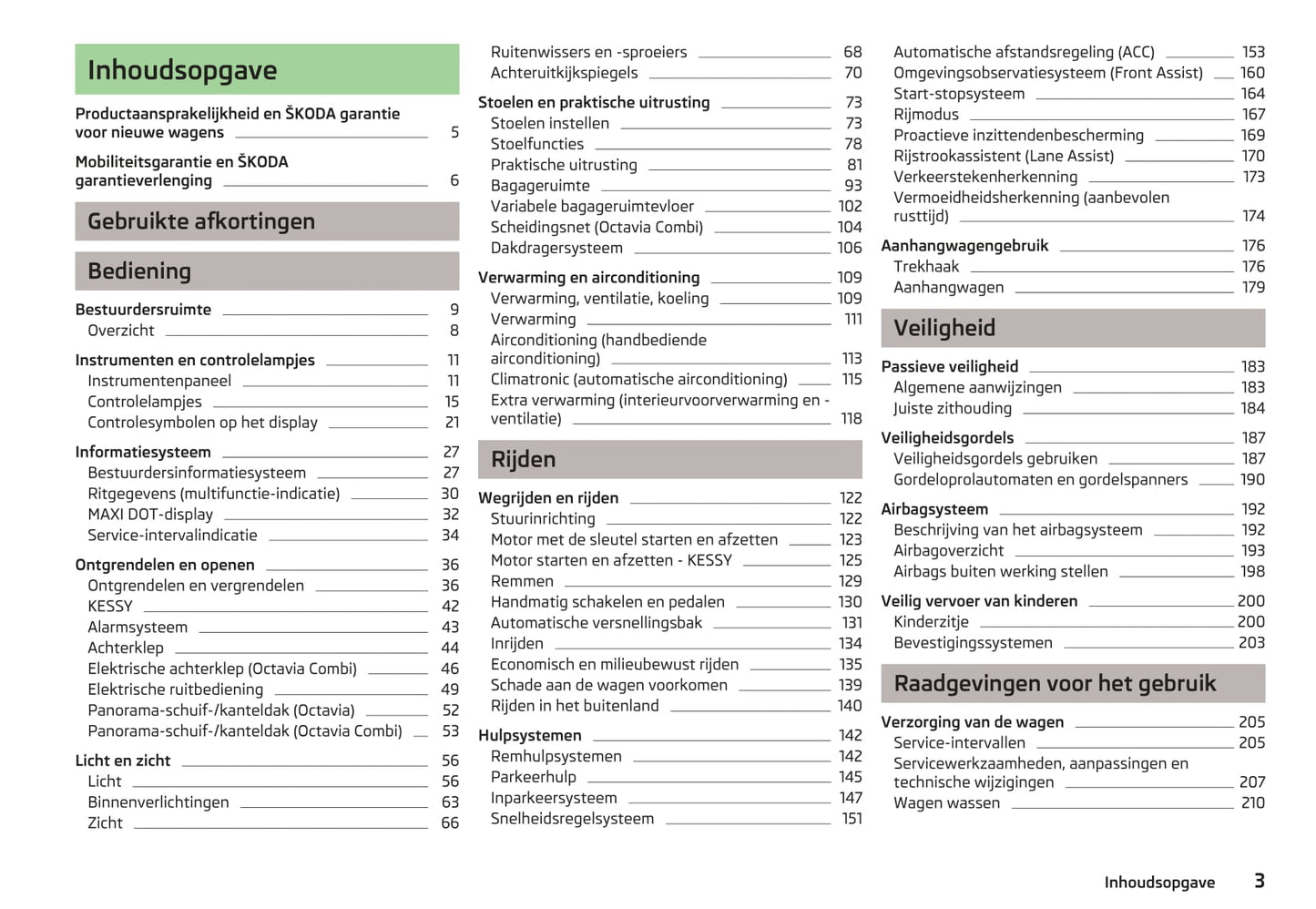 2013-2014 Skoda Octavia Gebruikershandleiding | Nederlands