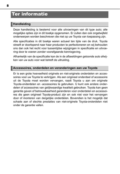 2013-2015 Toyota Auris Manuel du propriétaire | Néerlandais