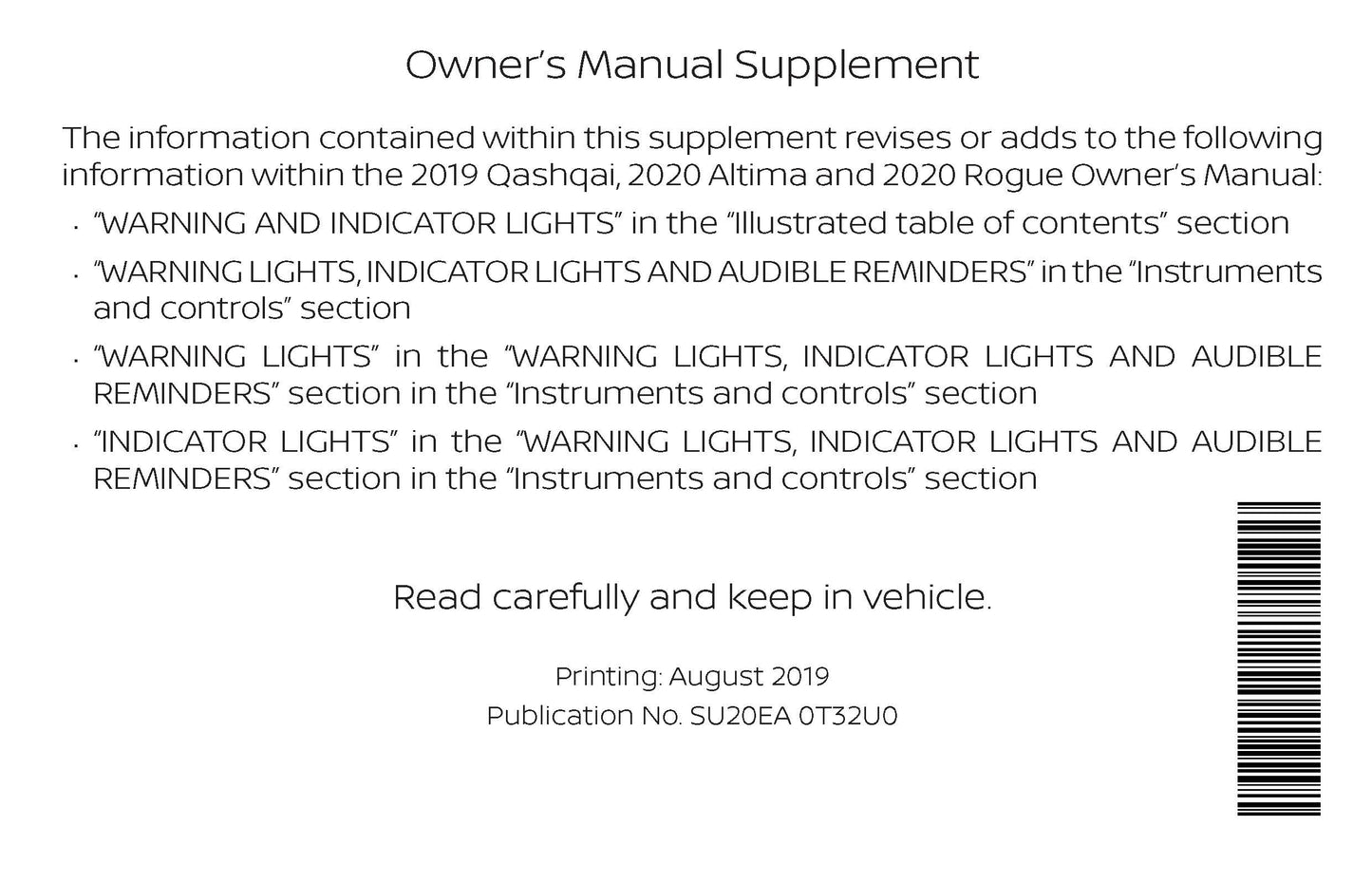 2020 Nissan Rogue Owner's Manual | English