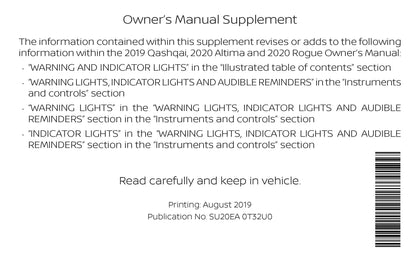 2020 Nissan Rogue Owner's Manual | English