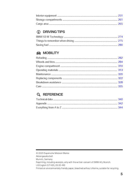 2021 BMW X3 M Owner's Manual | English