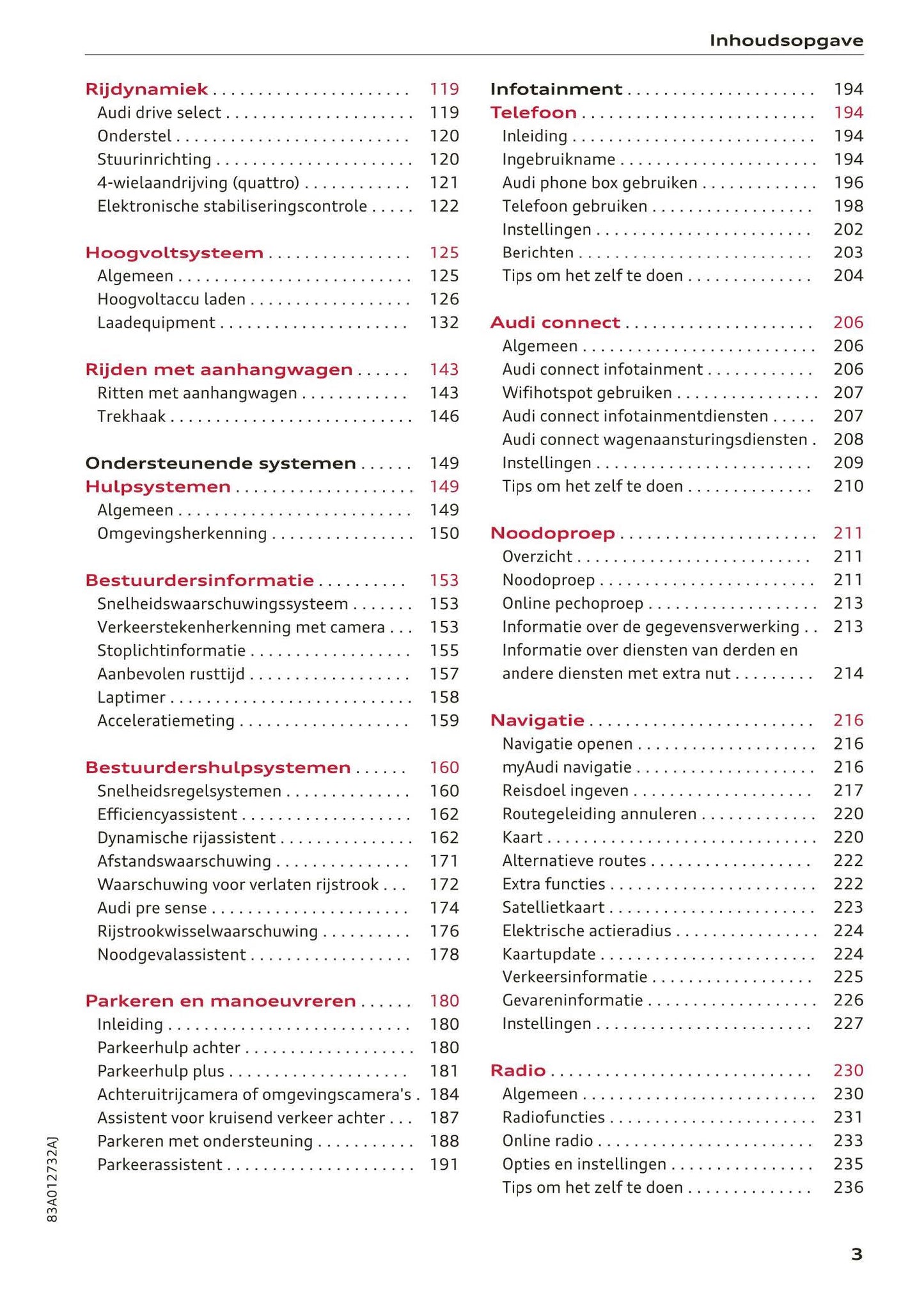 2018-2023 Audi Q3/Q3 Sportback/RS Q3/RS Q3 Sportback Owner's Manual | Dutch