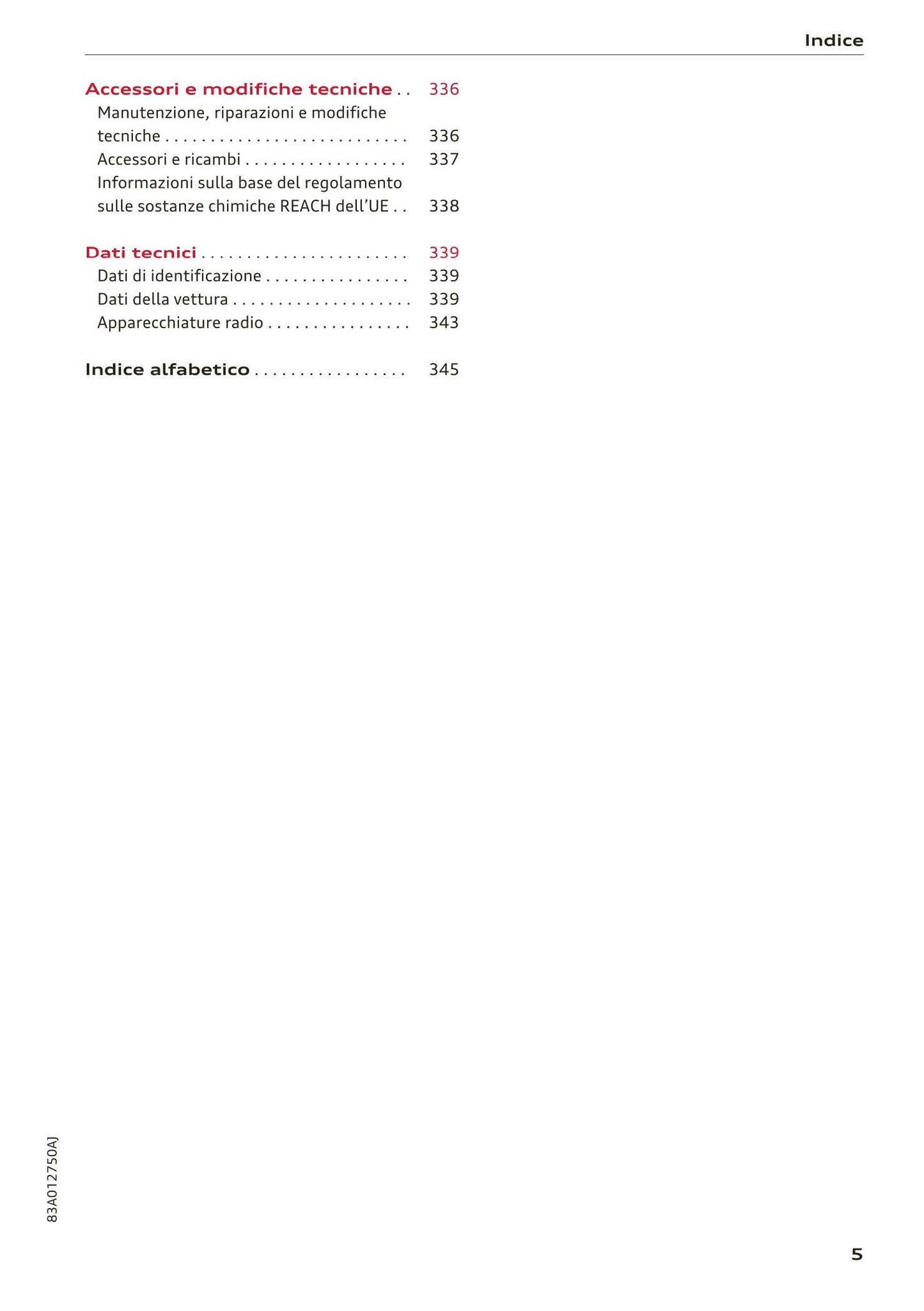 2018-2023 Audi Q3/Q3 Sportback/RS Q3/RS Q3 Sportback Owner's Manual | Italian