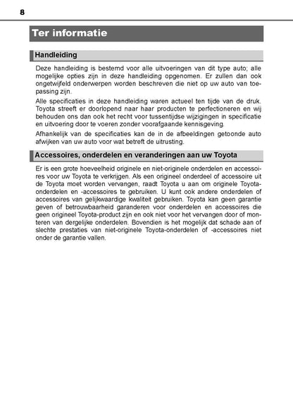 2019-2020 Toyota Yaris Hybrid Owner's Manual | Dutch