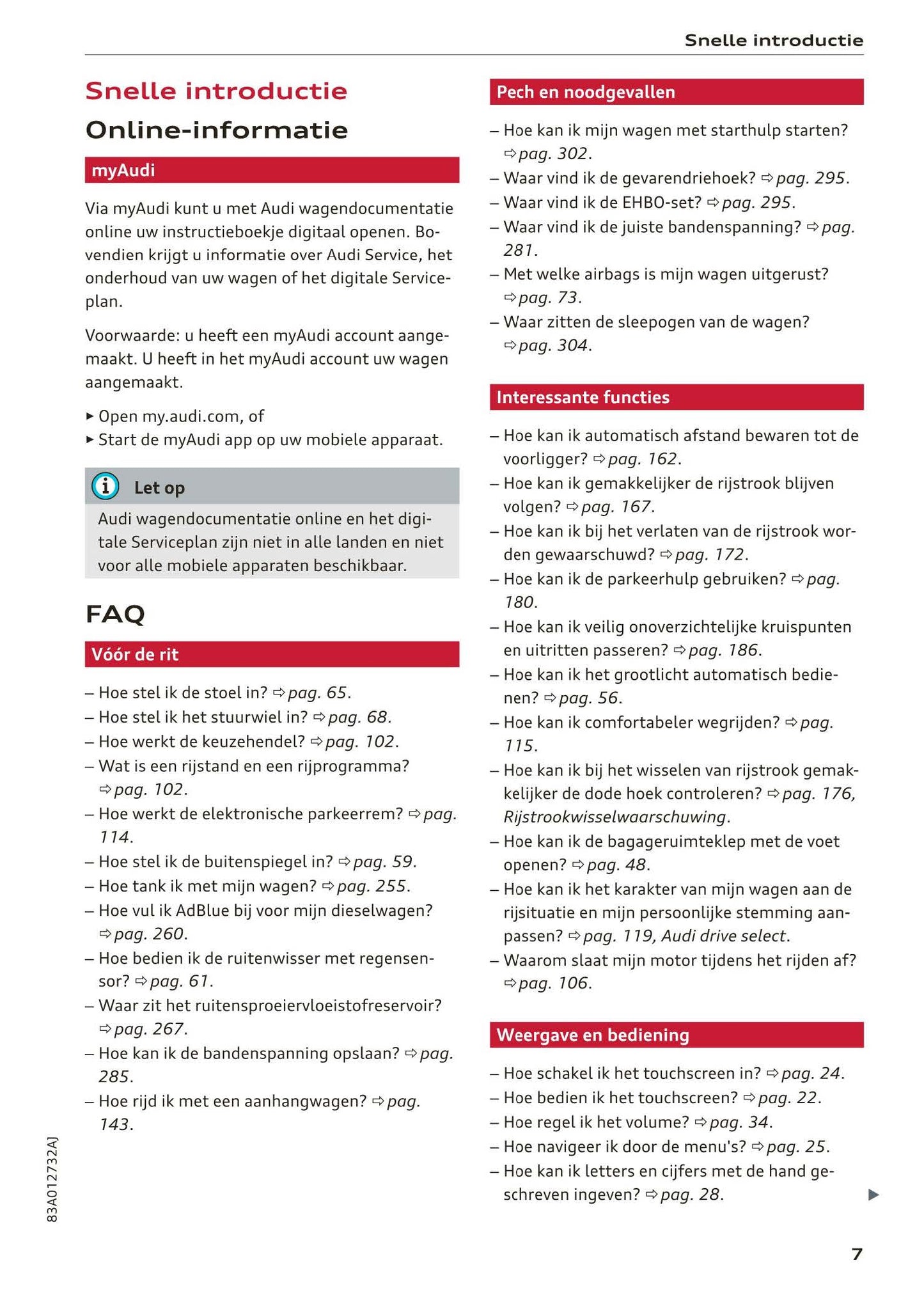 2018-2023 Audi Q3/Q3 Sportback/RS Q3/RS Q3 Sportback Owner's Manual | Dutch