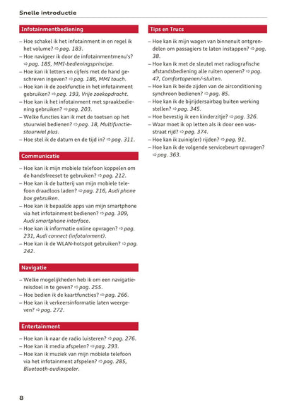 2018-2019 Audi A4/RS 4/S4 Owner's Manual | Dutch