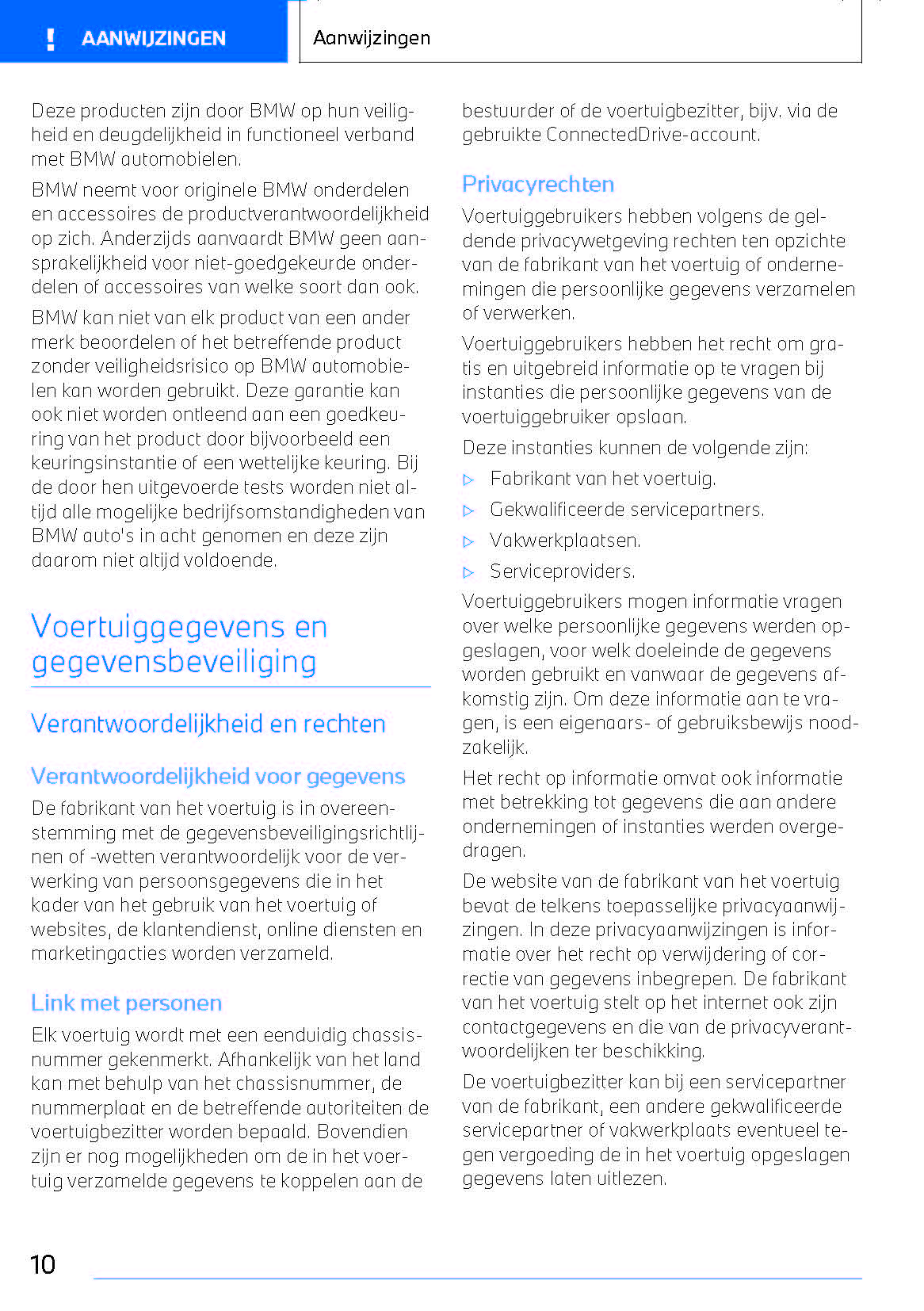2022-2023 BMW i4/i4 Gran Coupé Owner's Manual | Dutch