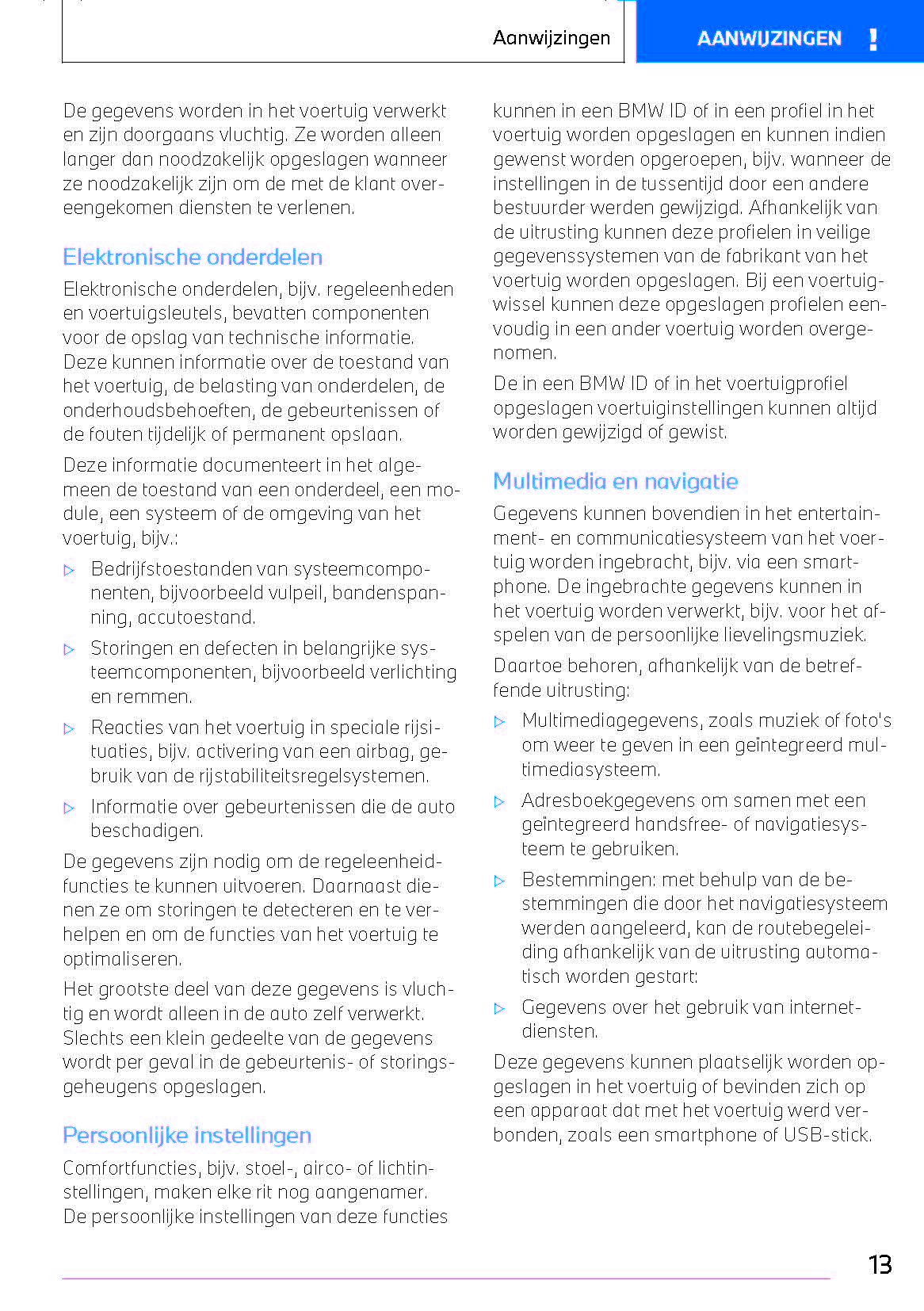 2022-2023 BMW i4/i4 Gran Coupé Owner's Manual | Dutch