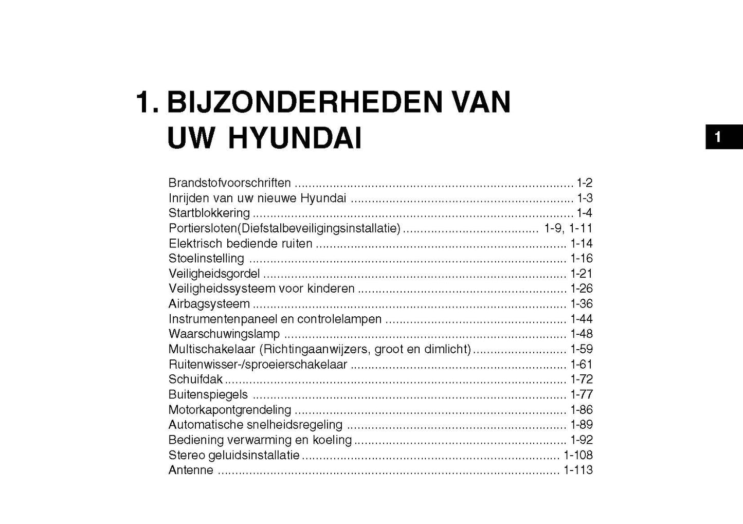 2005-2006 Hyundai Santa Fe Owner's Manual | Dutch