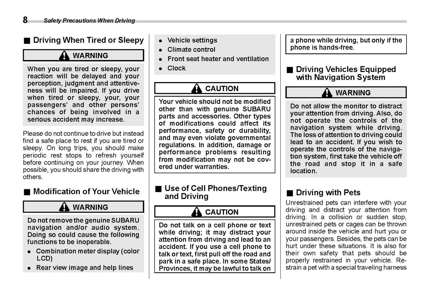 2020 Subaru Legacy/Outback Owner's Manual | English