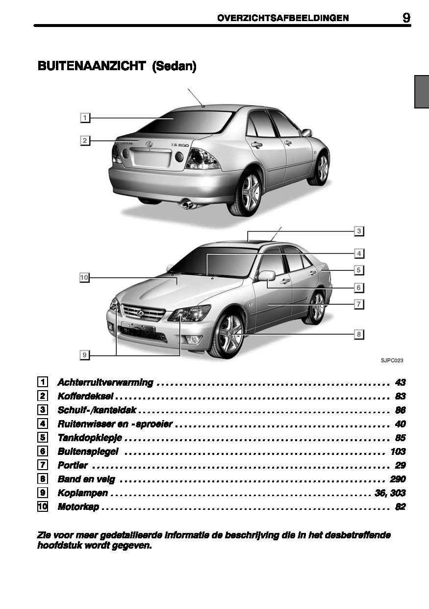 2004-2005 Lexus IS200/IS300 Bedienungsanleitung | Niederländisch