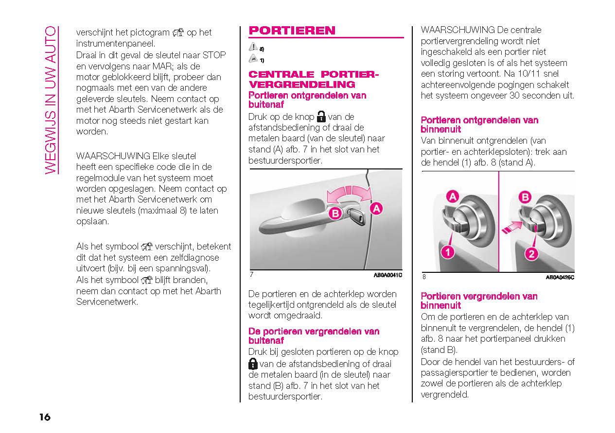 2016-2022 Abarth 595/695 Gebruikershandleiding | Nederlands