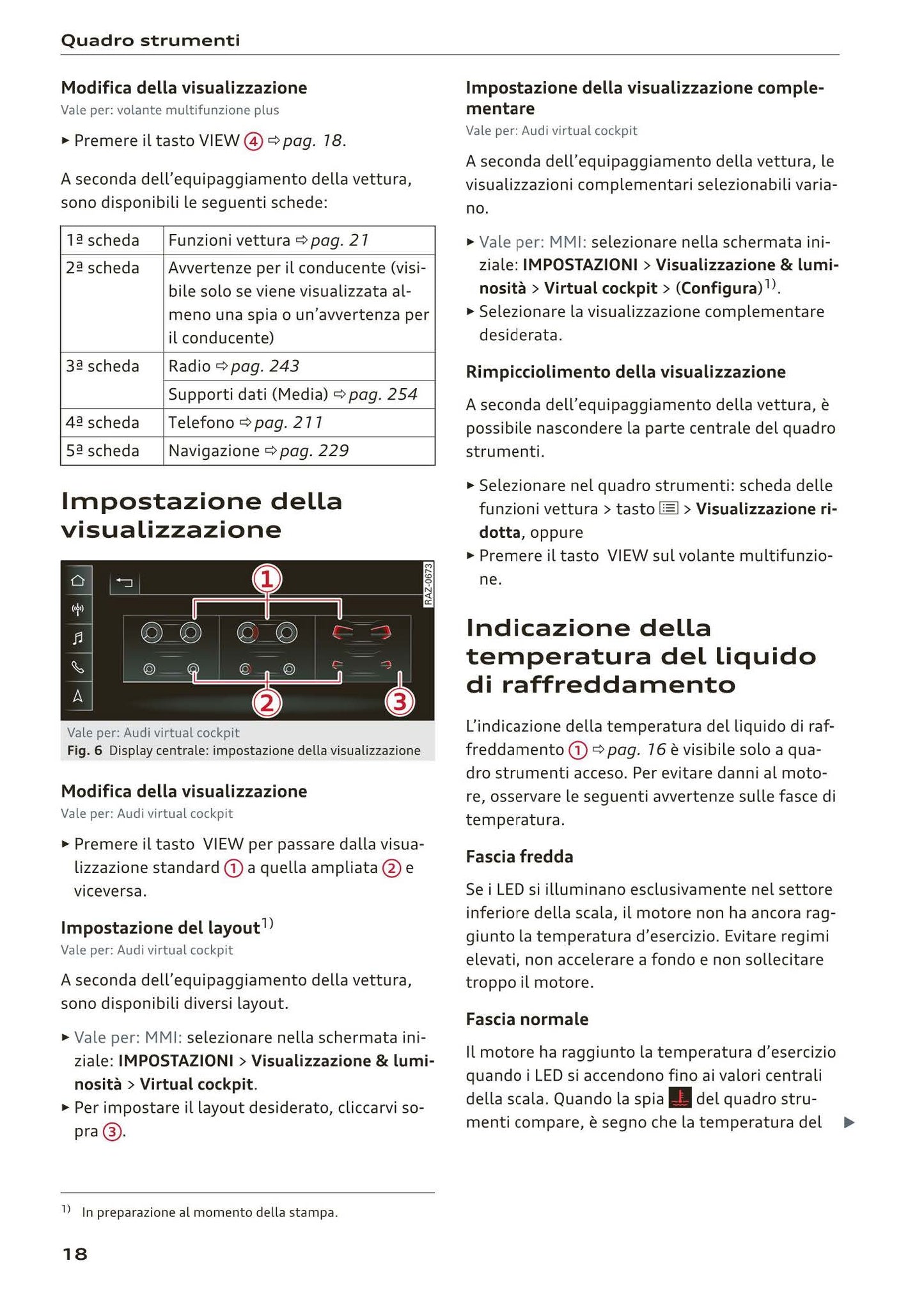 2018-2023 Audi Q3/Q3 Sportback/RS Q3/RS Q3 Sportback Owner's Manual | Italian