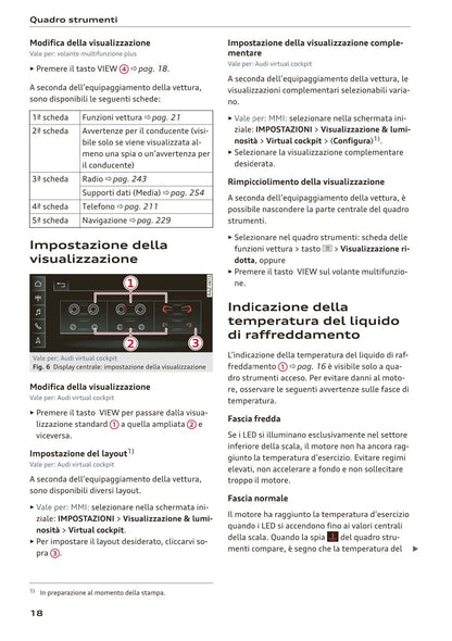 2018-2023 Audi Q3/Q3 Sportback/RS Q3/RS Q3 Sportback Owner's Manual | Italian