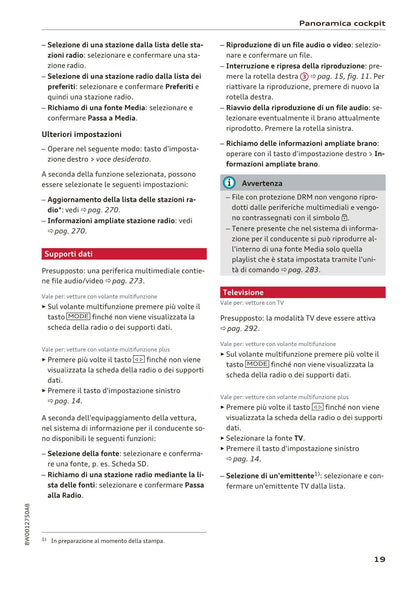 2015-2019 Audi A4 Manuel du propriétaire | Italien