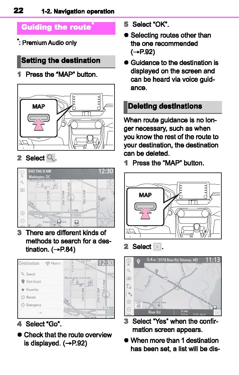 Toyota RAV4 Navigation And Multimedia System Bedienungsanleitung 2019 - 2023