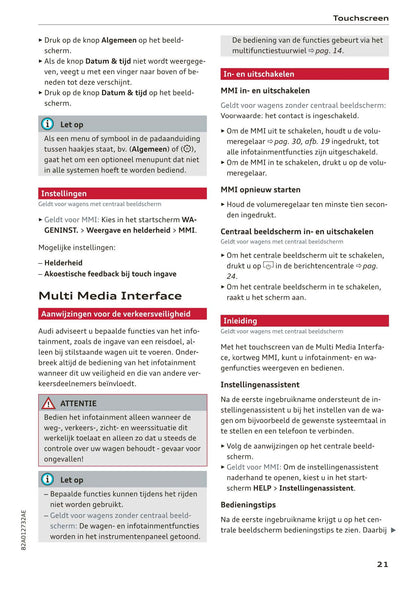 2018-2023 Audi A1 Gebruikershandleiding | Nederlands