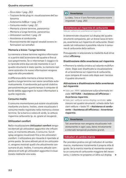 2018-2023 Audi Q3/Q3 Sportback/RS Q3/RS Q3 Sportback Owner's Manual | Italian