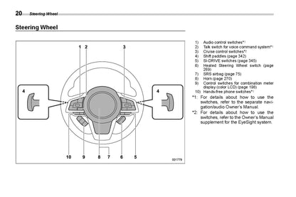 2020 Subaru Legacy/Outback Bedienungsanleitung | Englisch