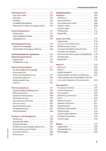 2020-2023 Audi A3 Bedienungsanleitung | Deutsch